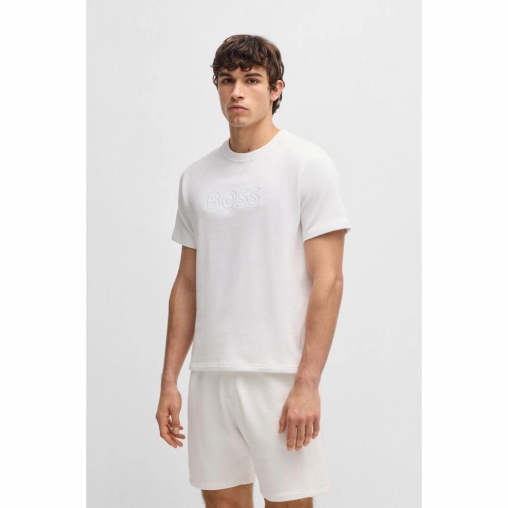 Cotton-terry T-shirt with embroidered logo