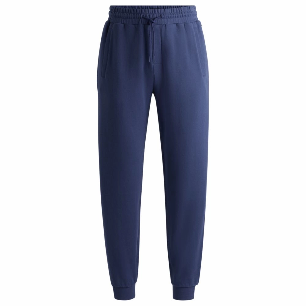 Cotton-terry tracksuit bottoms with flocked logo