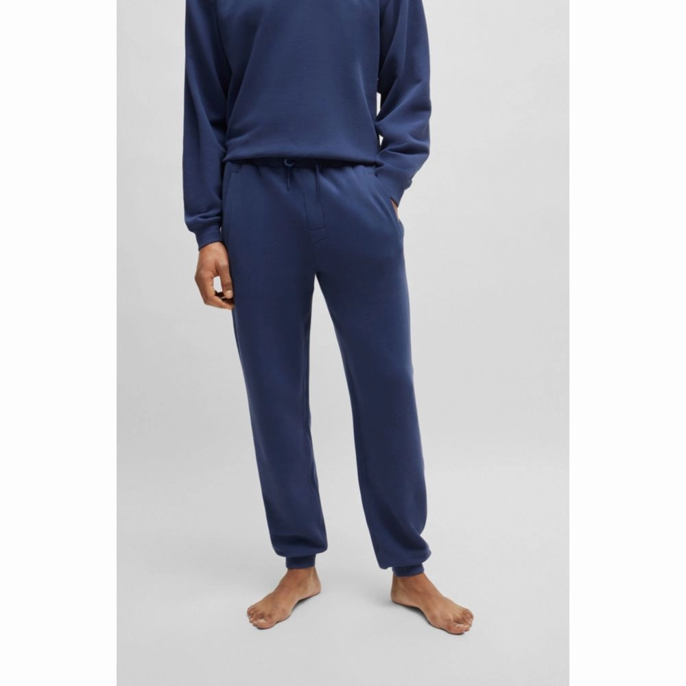 Cotton-terry tracksuit bottoms with flocked logo