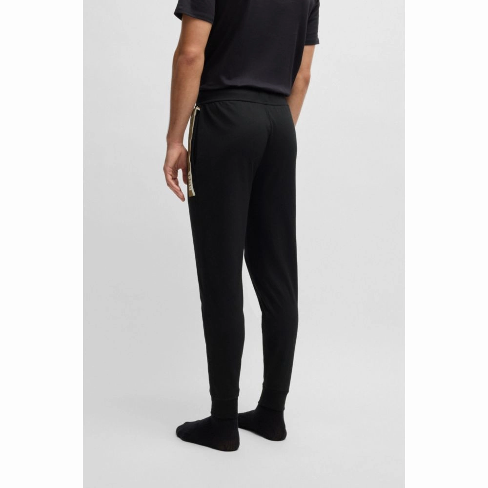 Cotton-terry tracksuit bottoms with stripe print