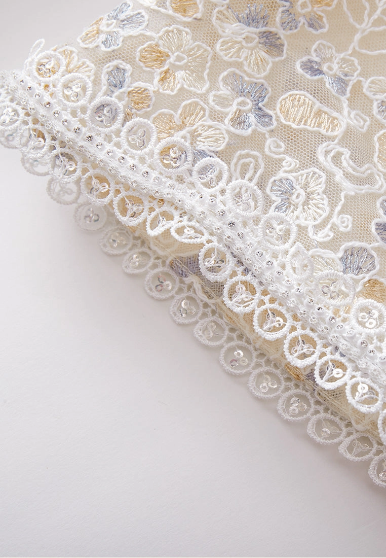 Cream Floral Lace Dress