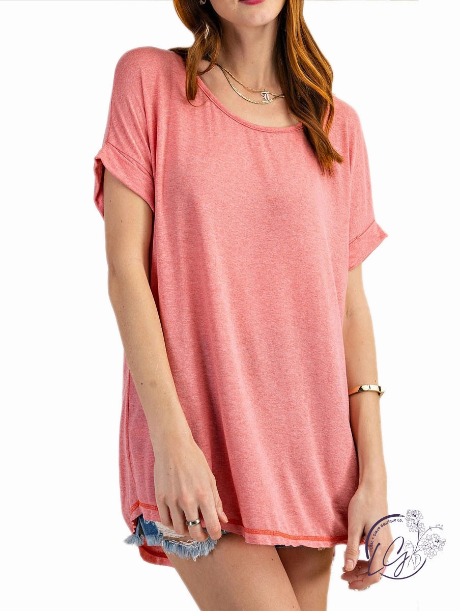 Creative Days Ahead Soft Light Weight Hi Low Knit Tunic Top