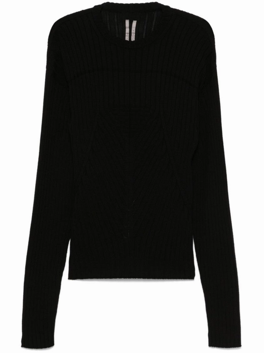 Crew Neck Sweater With Drop Shoulder Design And Seam Detailing