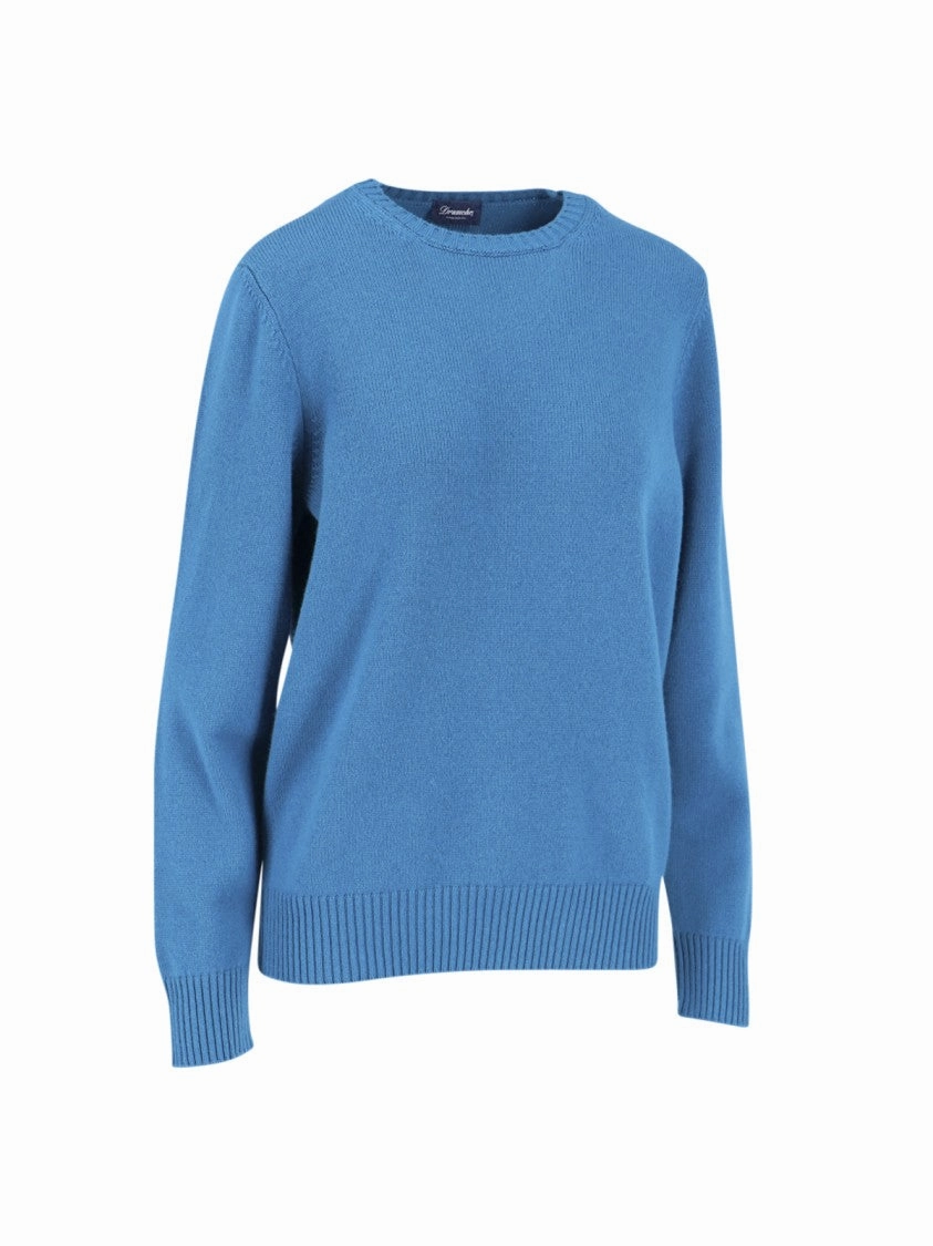 Crewneck Cashmere Sweater With Ribbed Details