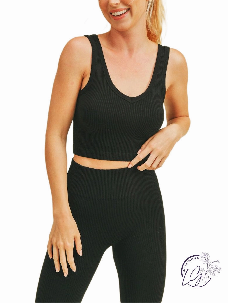 Cropped Premium Seamless Ribbed V Tank Top affordable athletic pants for men