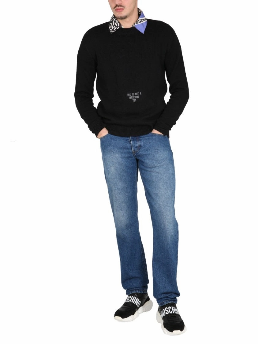 Cross-Neck Cotton Sweater