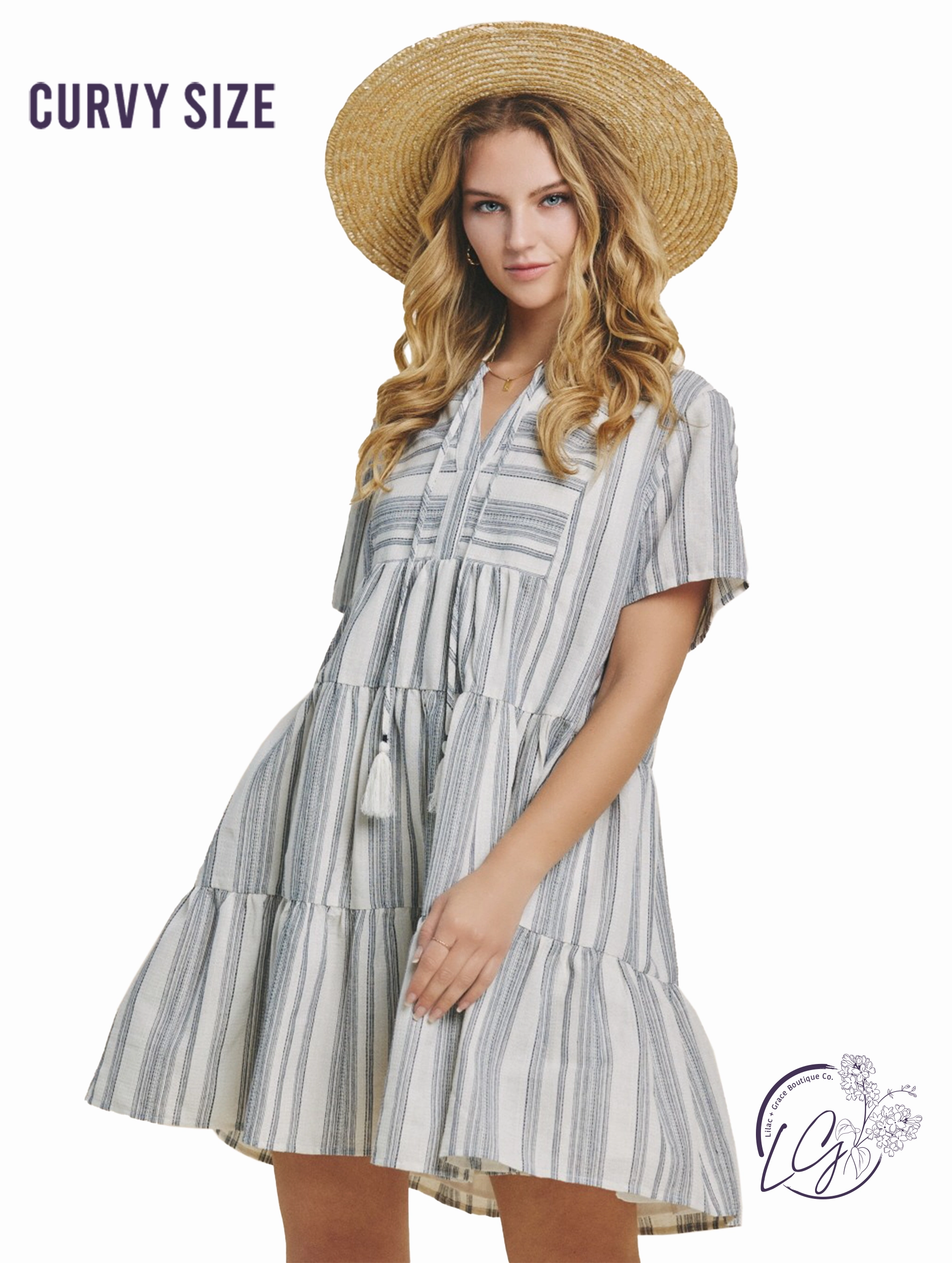 Curvy Boho Delight Tiered Mini Dress