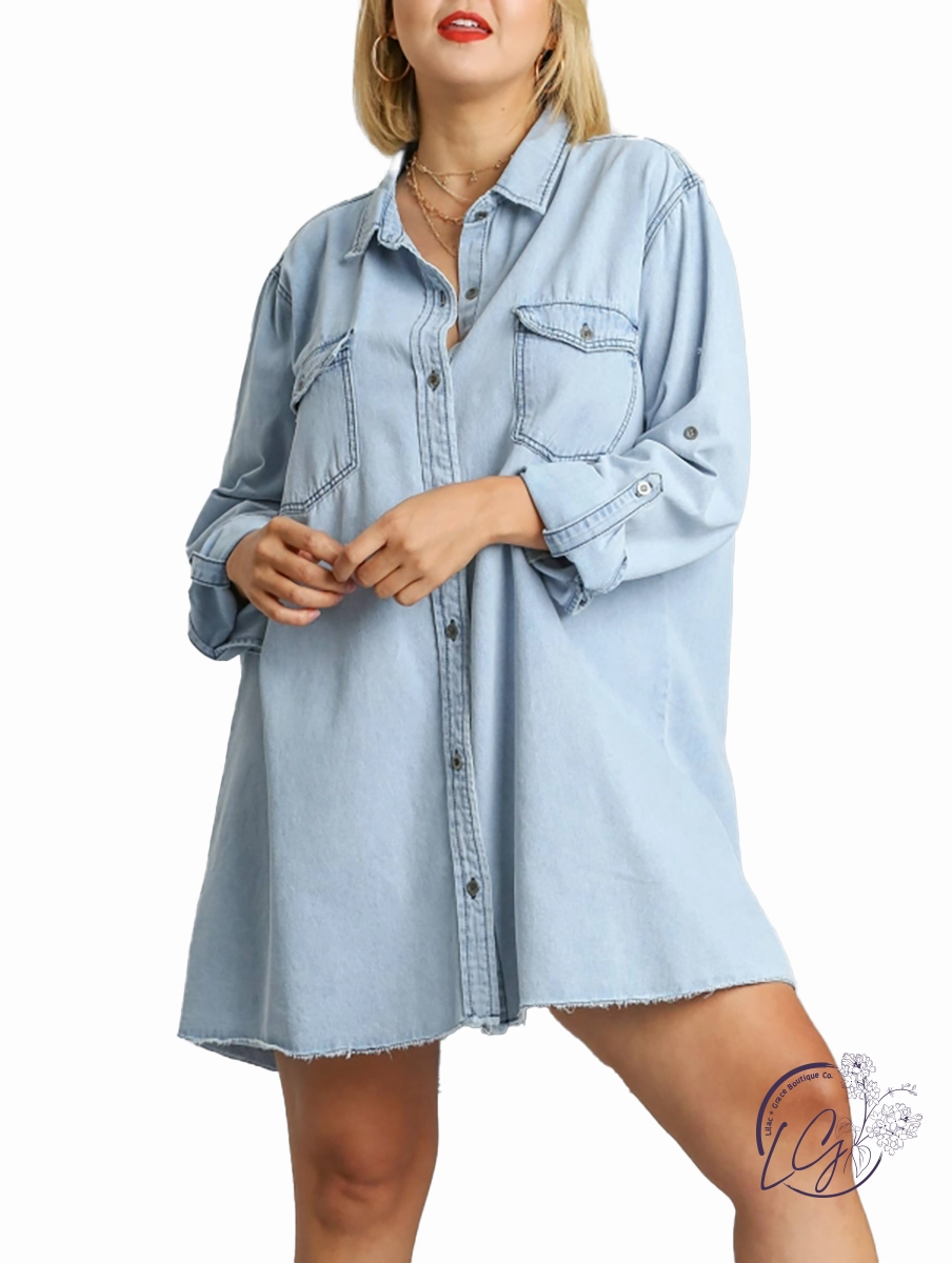 Curvy Good For Me Denim Dress
