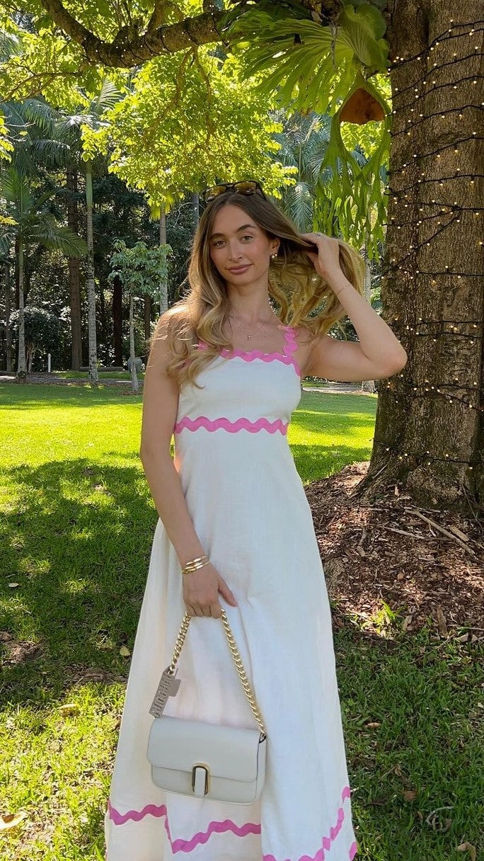 Daleyza Maxi Dress - White / Pink