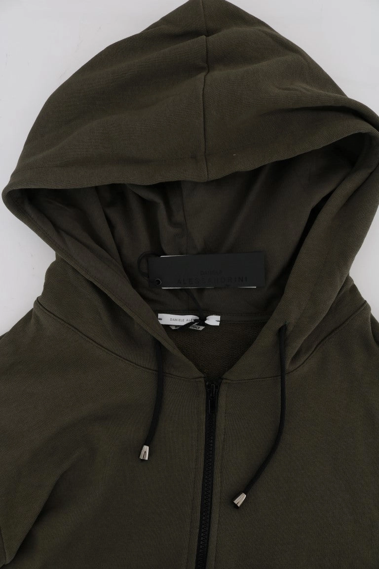 Daniele Alessandrini  Full Zipper Hodded Cotton Men's Sweater