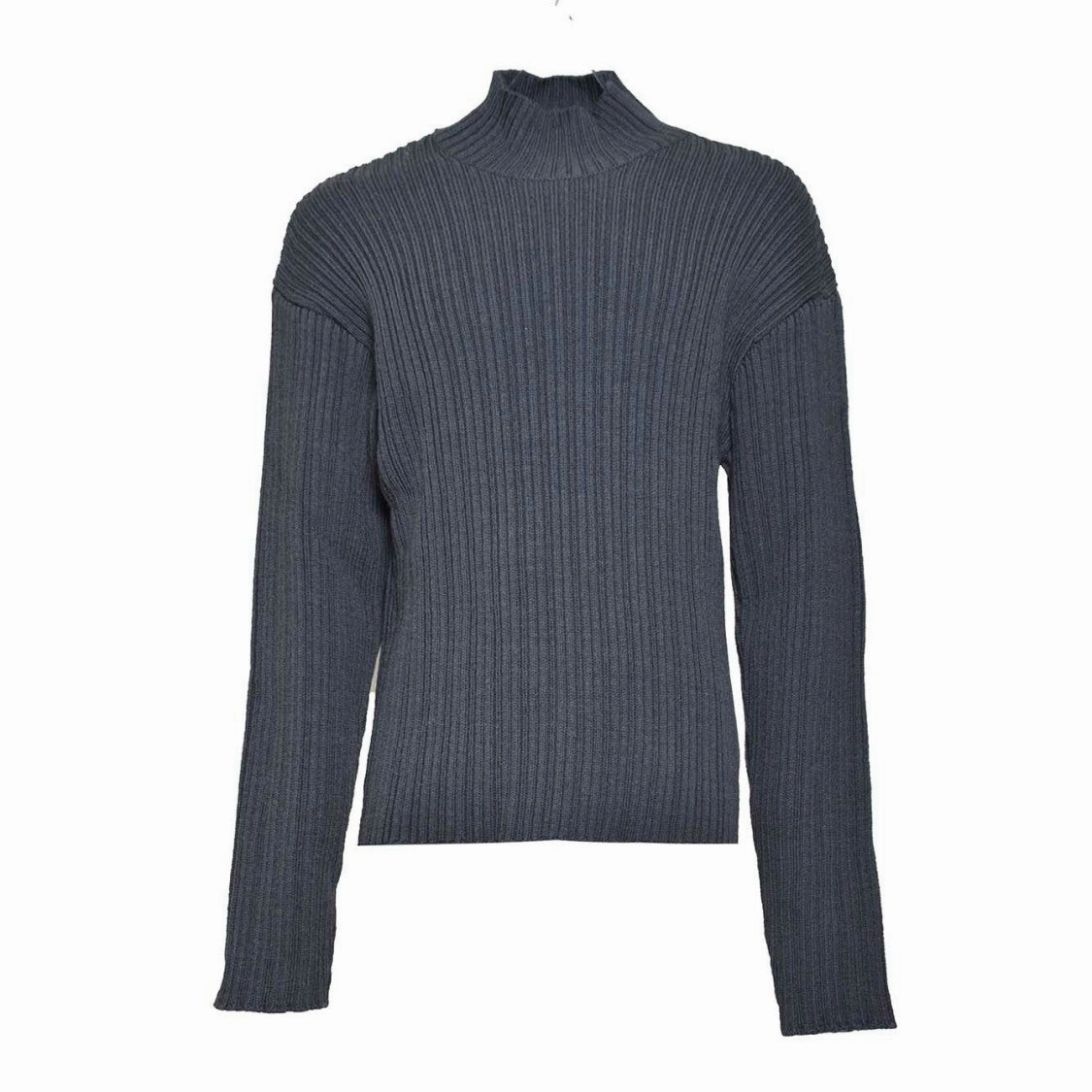 Dark Grey Wool Funnel Neck Sweater