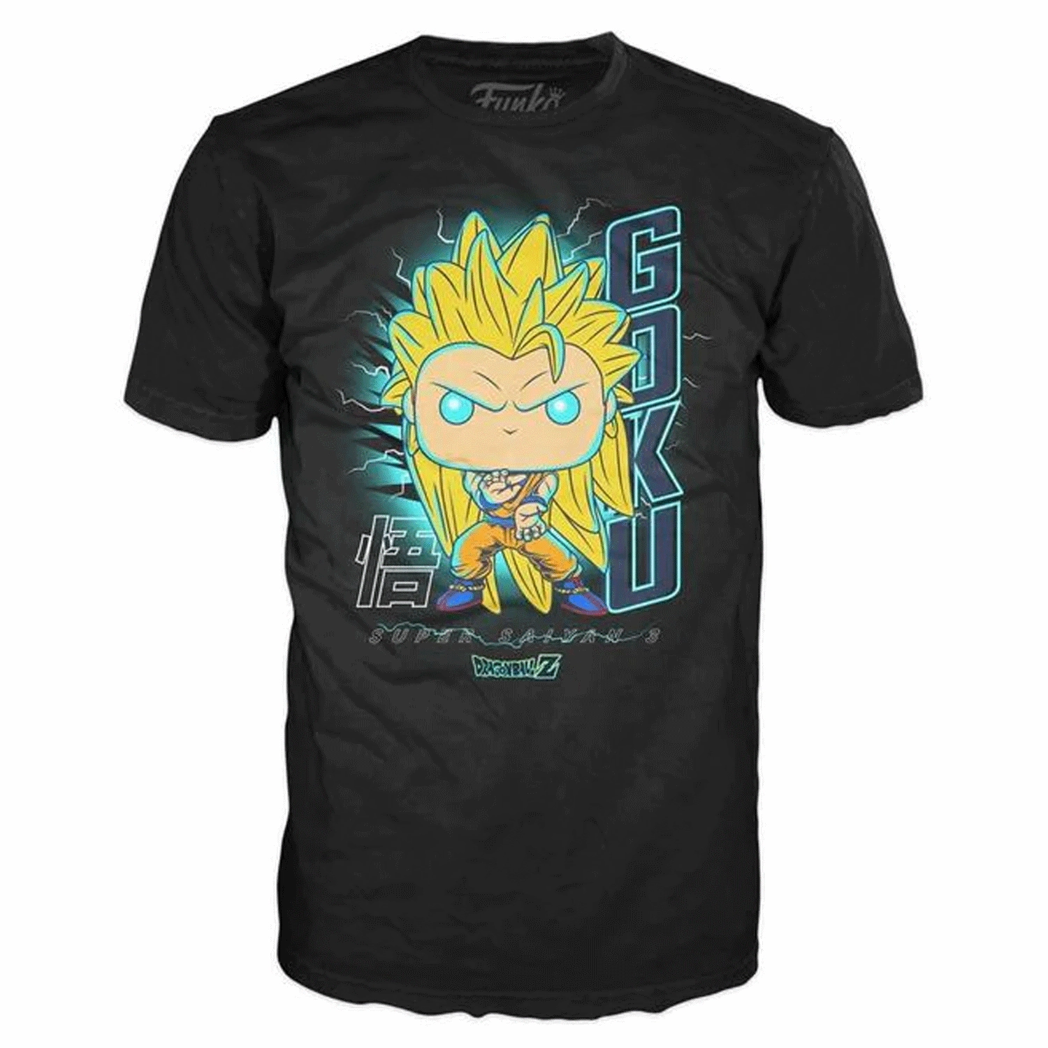 DBZ Goku SS3 (Glow in the Dark) Pop! Vinyl and Tee Set