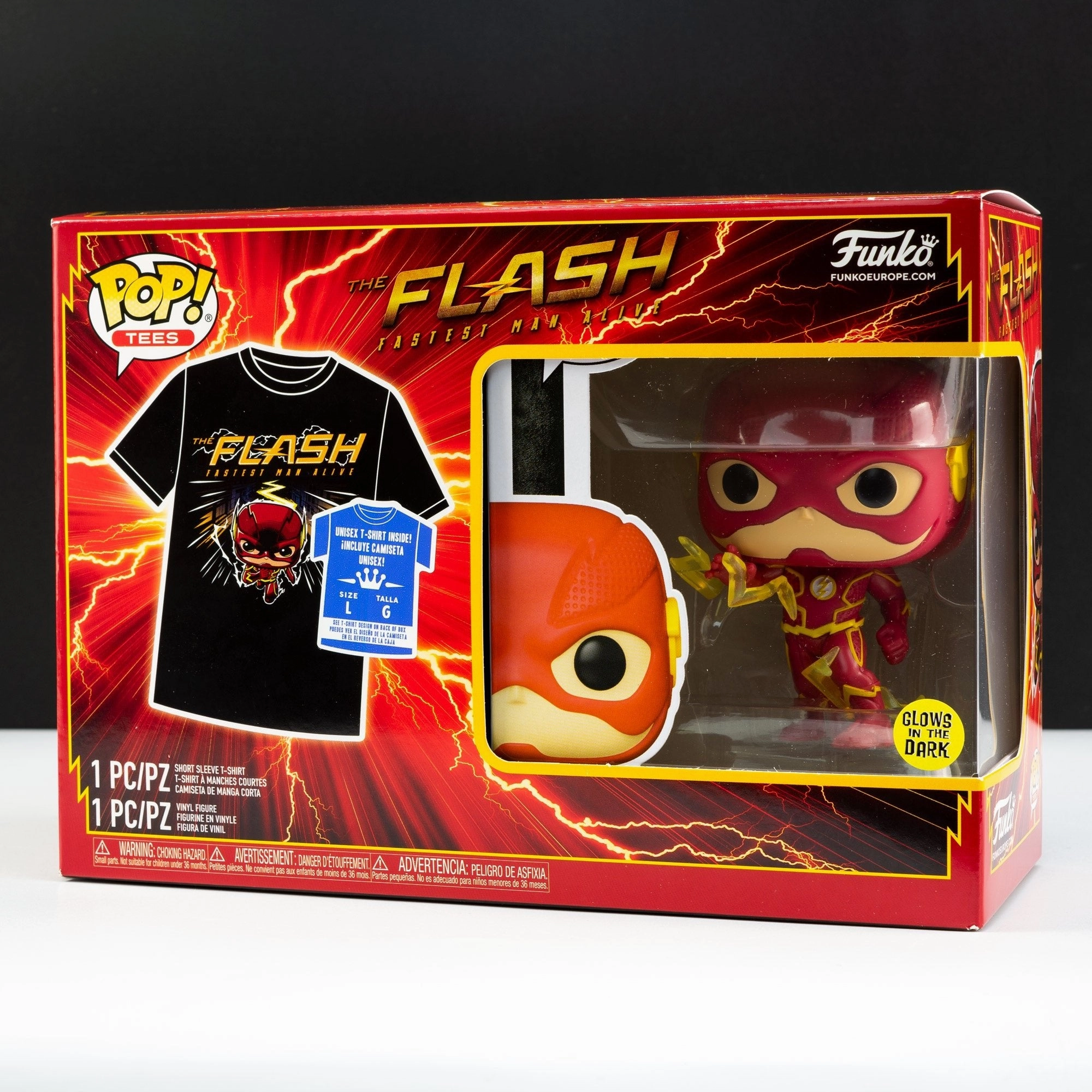 DC Comics The Flash (Glow in the Dark) Pop! Vinyl and Tee Set