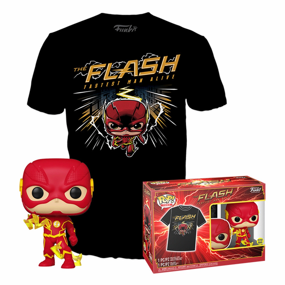 DC Comics The Flash (Glow in the Dark) Pop! Vinyl and Tee Set