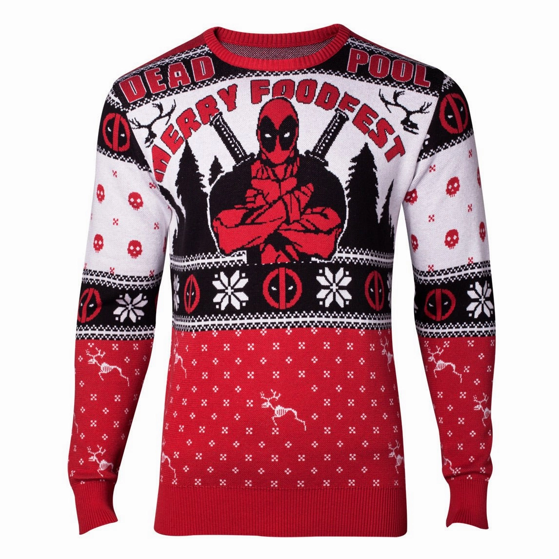 Deadpool Merry Foodfest Knitted Christmas Jumper / Sweater