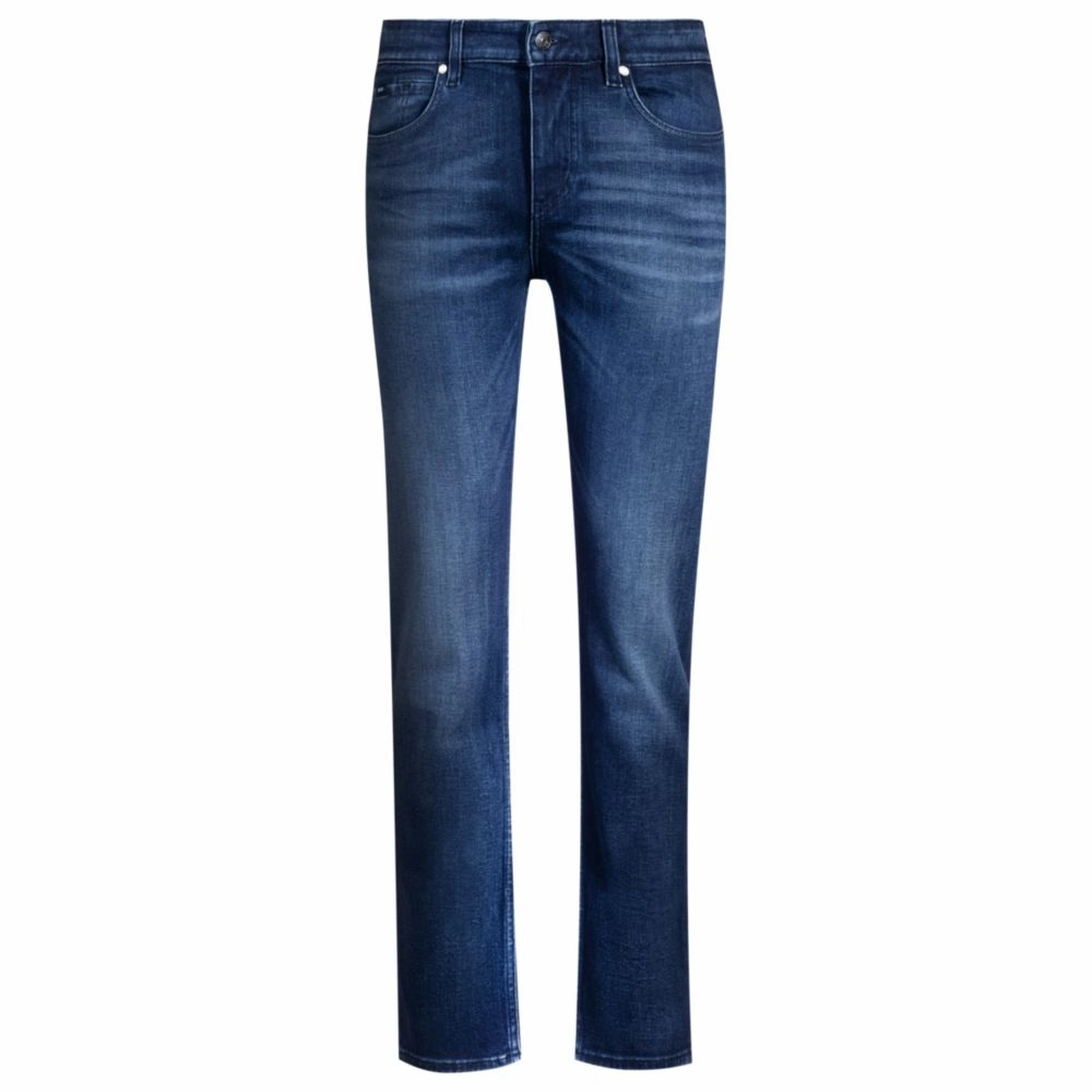 Delaware slim-fit jeans in dark-blue stretch denim