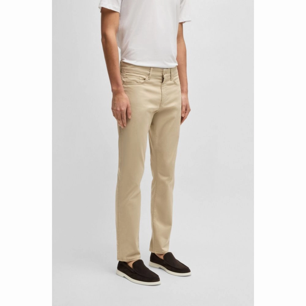 Delaware slim-fit trousers in stretch satin