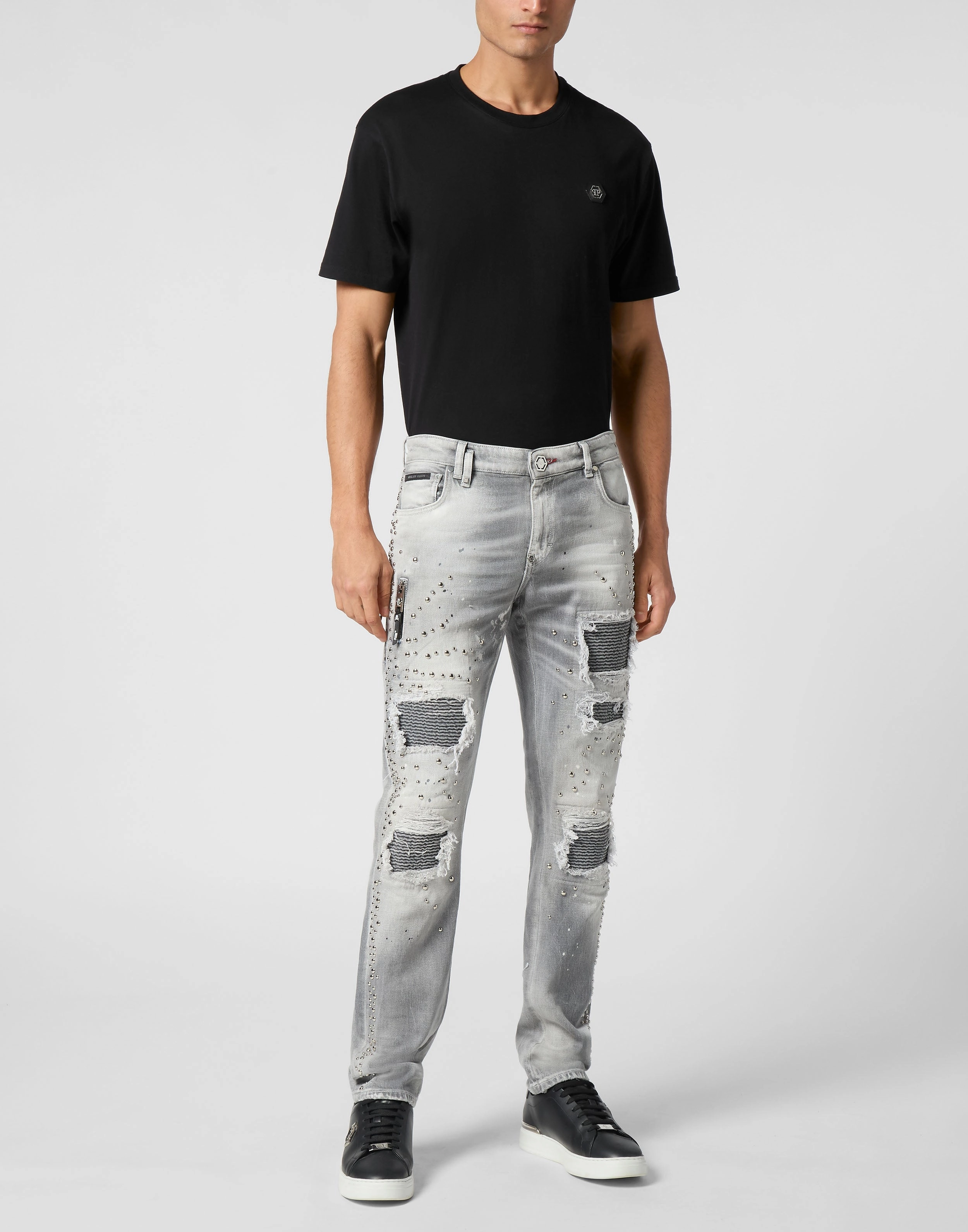 Denim Rock Star Fit Trousers Studs