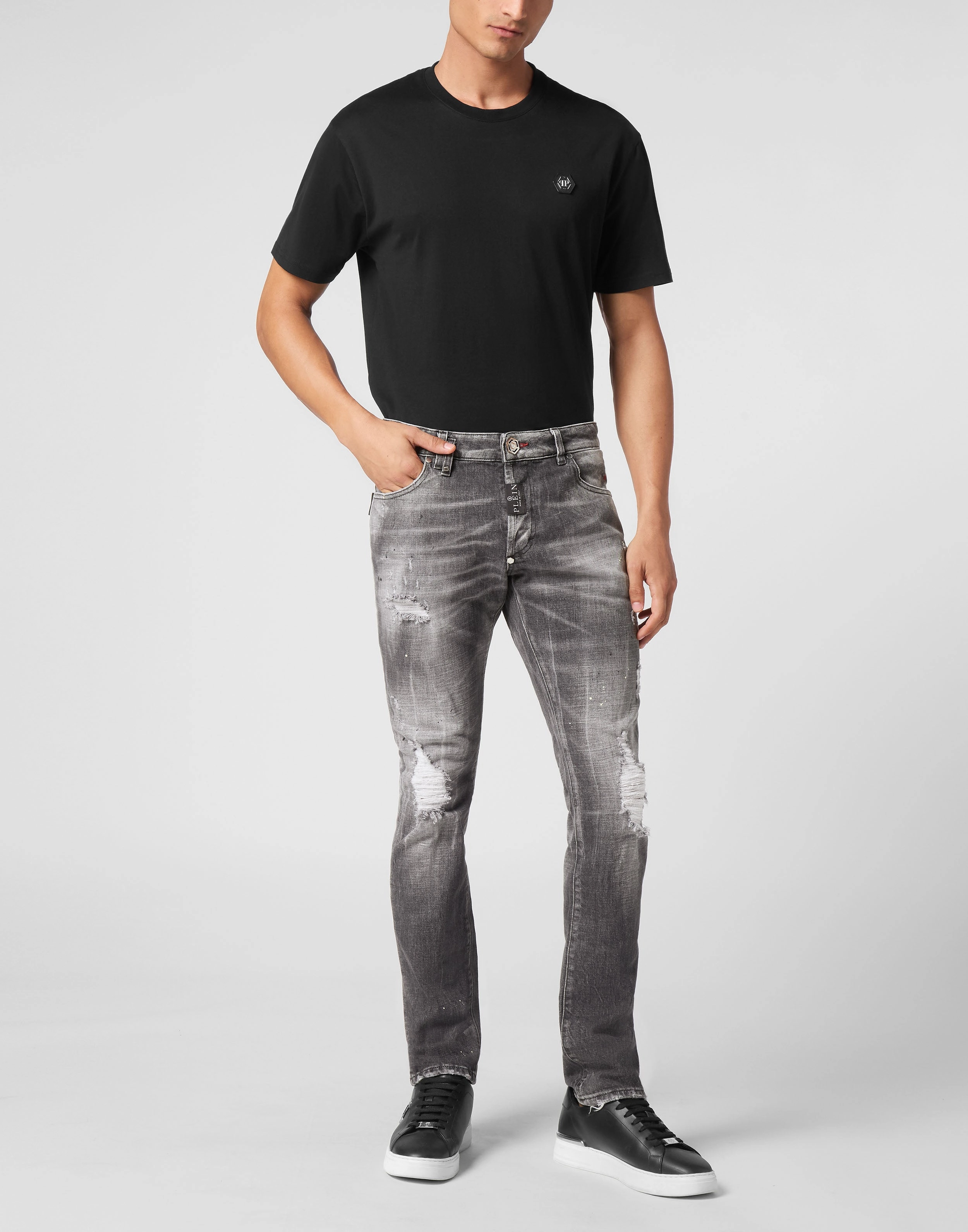 Denim Super Straight Cut Trousers