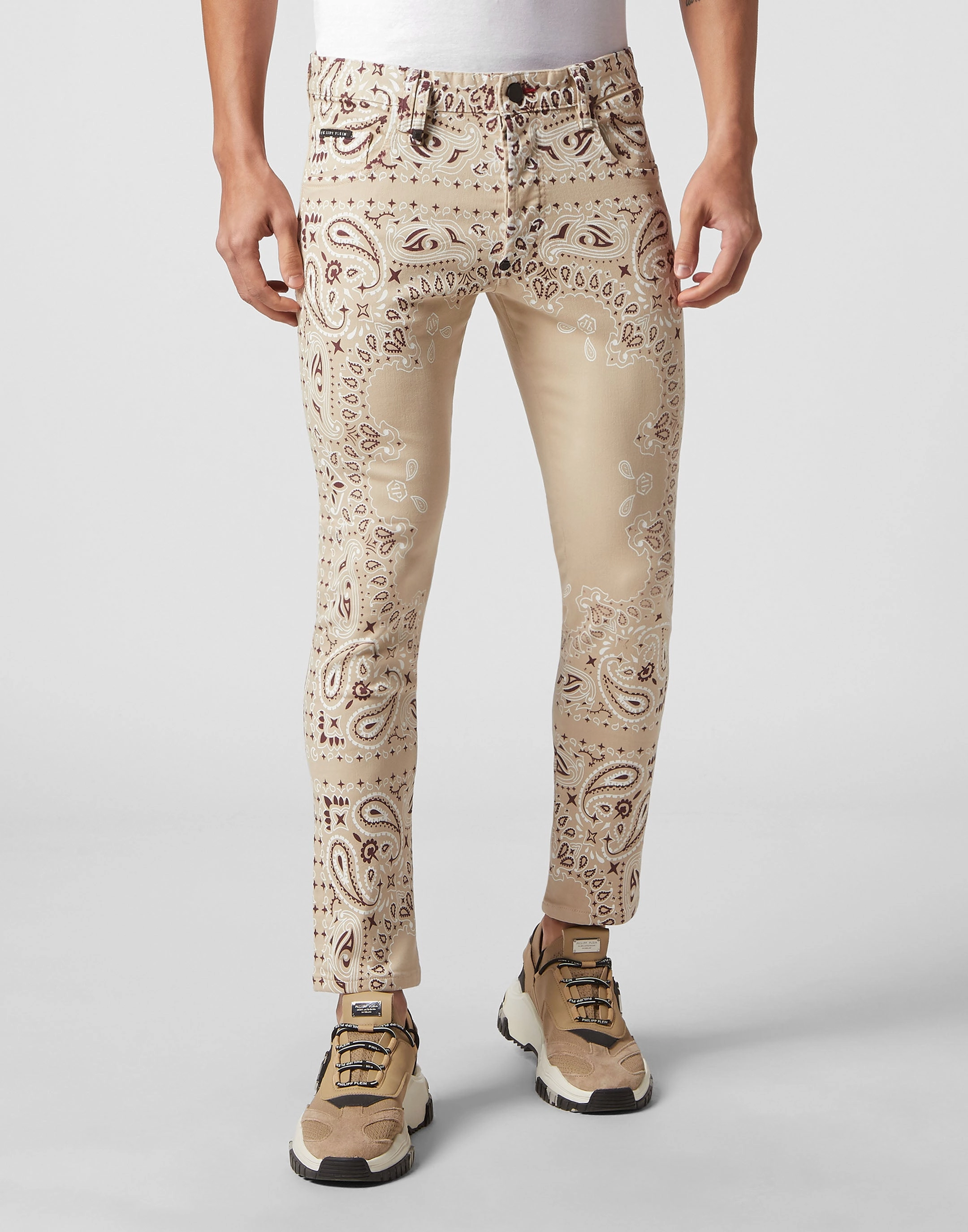 Denim Trousers Skinny Fit Paisley Bandana