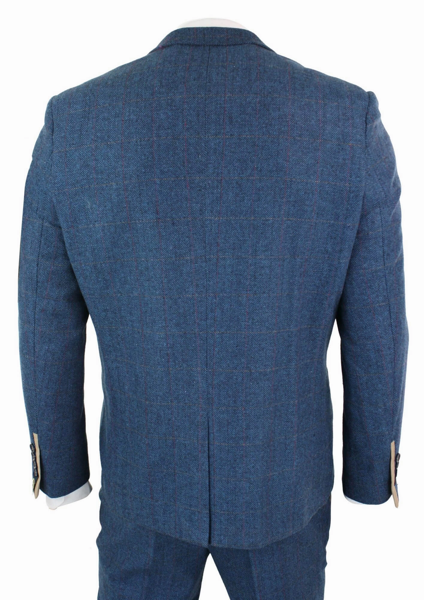 Deon Blue Tan Brown 3 Piece Tweed Suit