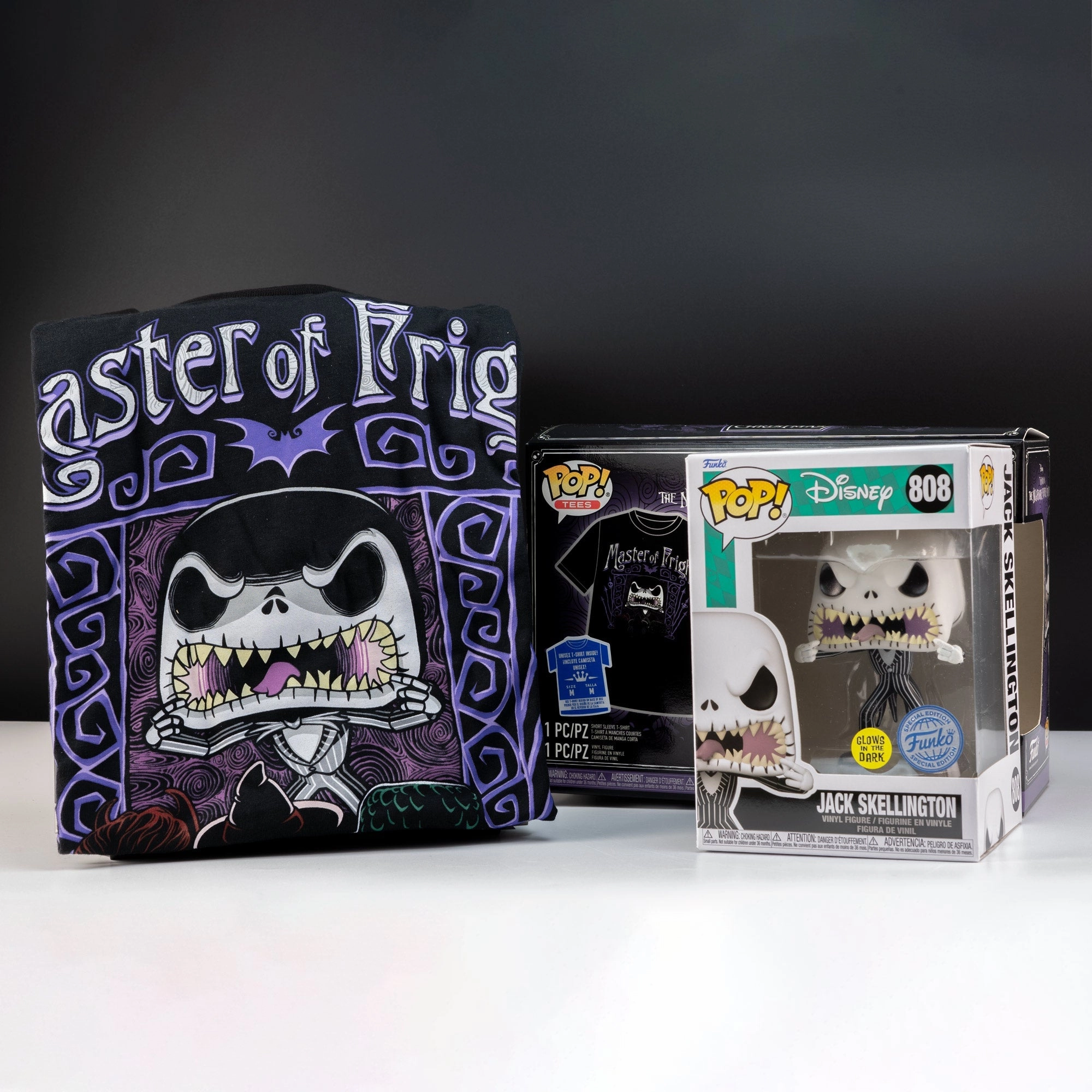 Disney Nightmare Before Christmas Jack Skellington Pop! Vinyl and Tee Set