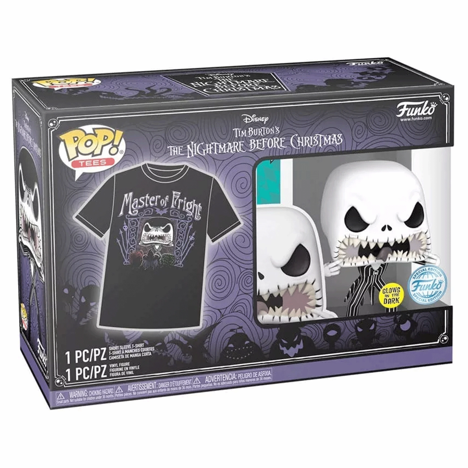 Disney Nightmare Before Christmas Jack Skellington Pop! Vinyl and Tee Set