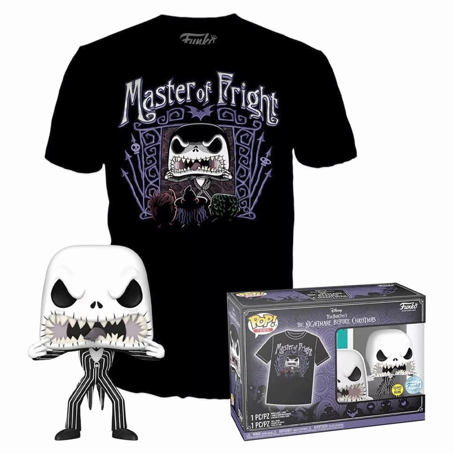 Disney Nightmare Before Christmas Jack Skellington Pop! Vinyl and Tee Set