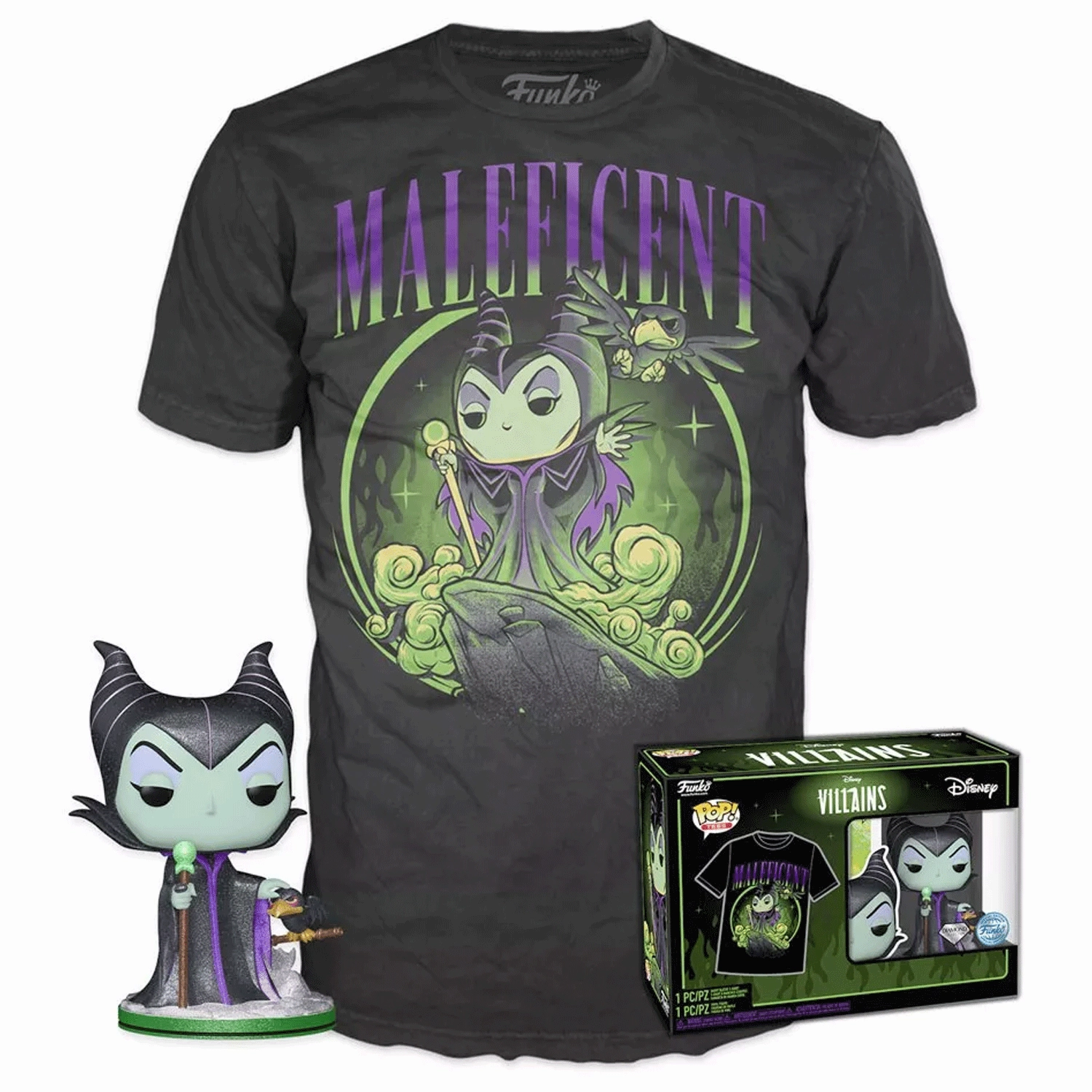 Disney Villains Sleeping Beauty Maleficent Pop! Vinyl and Tee Set