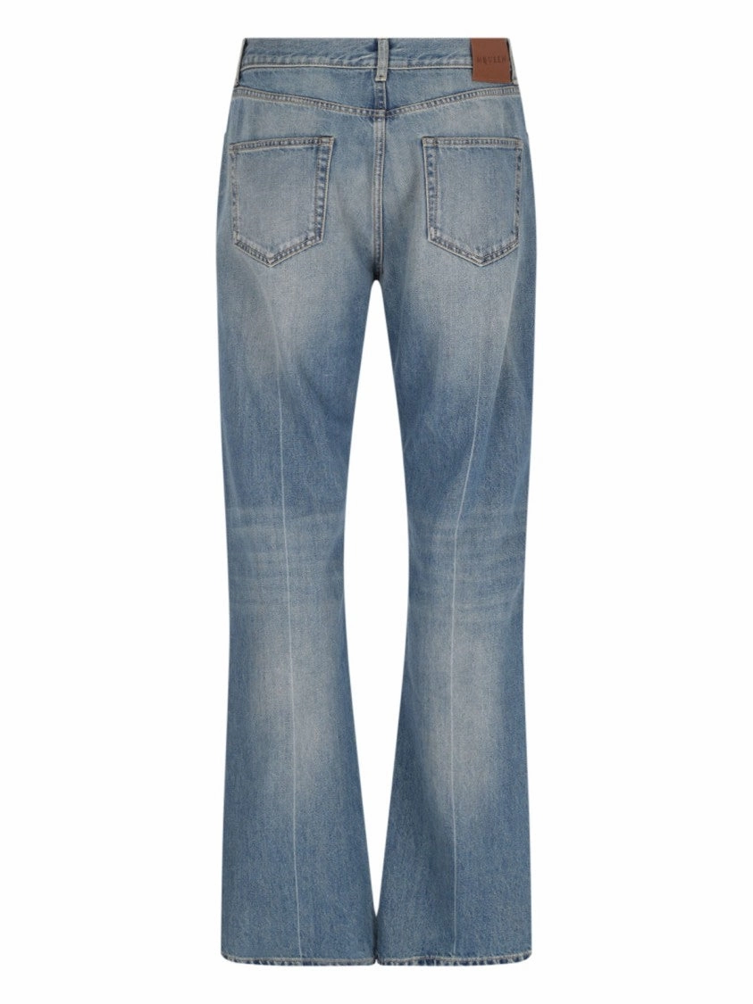 Distressed Straight Jeans  Blue