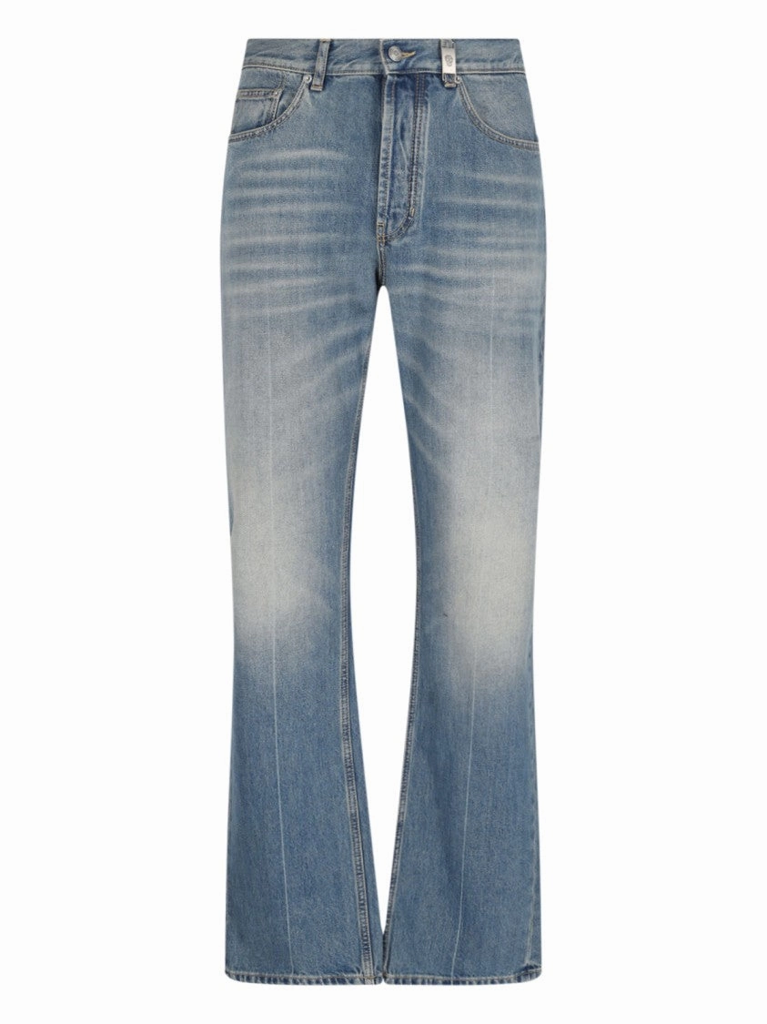 Distressed Straight Jeans  Blue