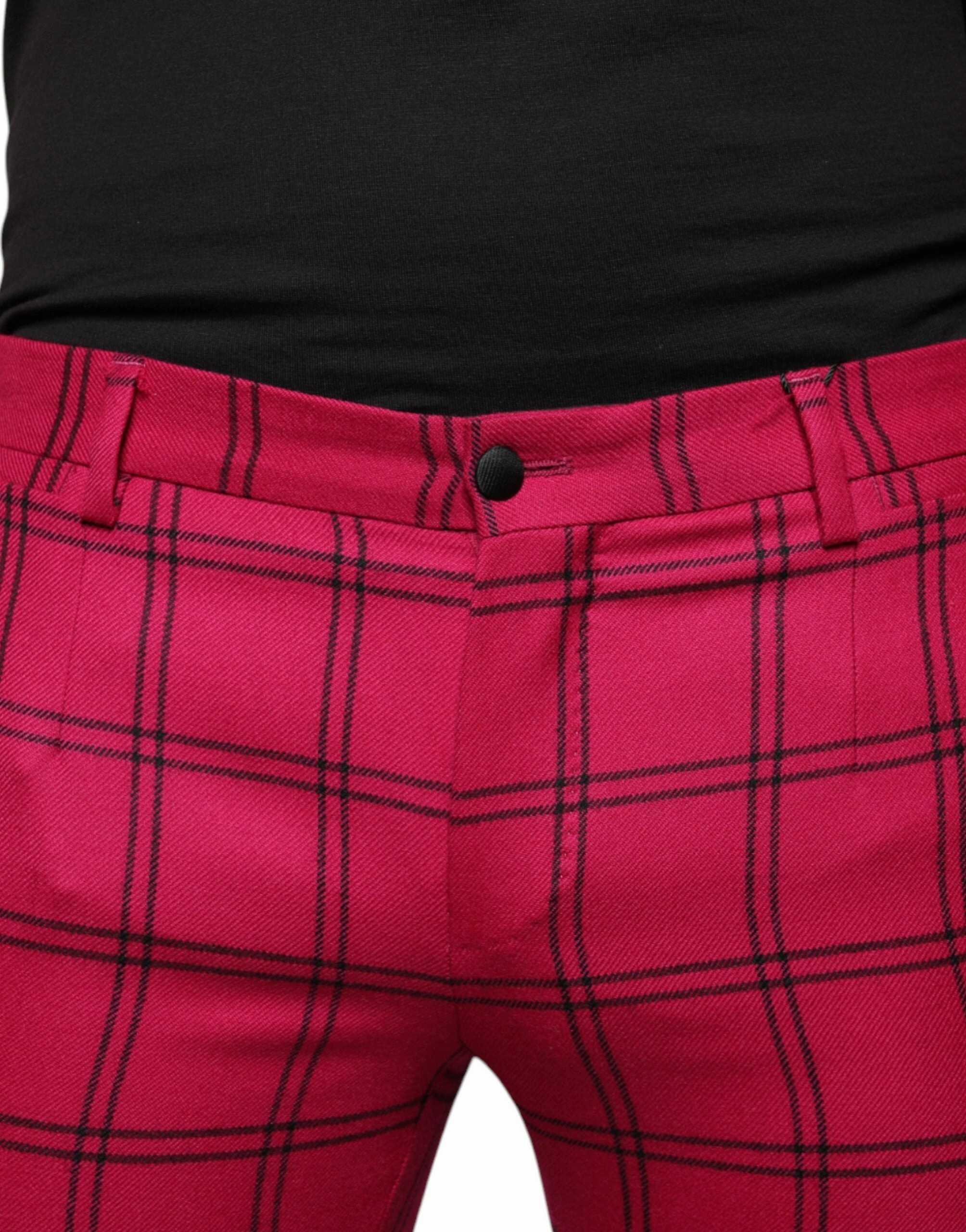 Dolce & Gabbana Checke Wool Skinny Men's Pants