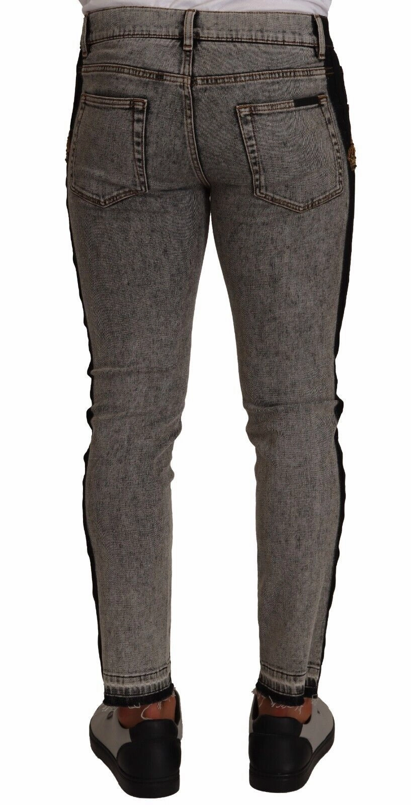 Dolce & Gabbana Chic Embellished Crown Skinny Men's Jeans