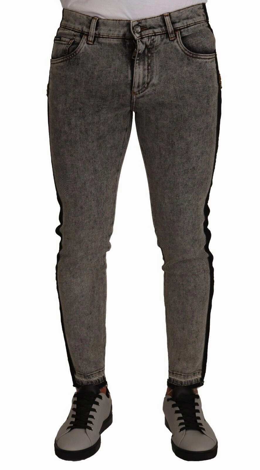 Dolce & Gabbana Chic Embellished Crown Skinny Men's Jeans