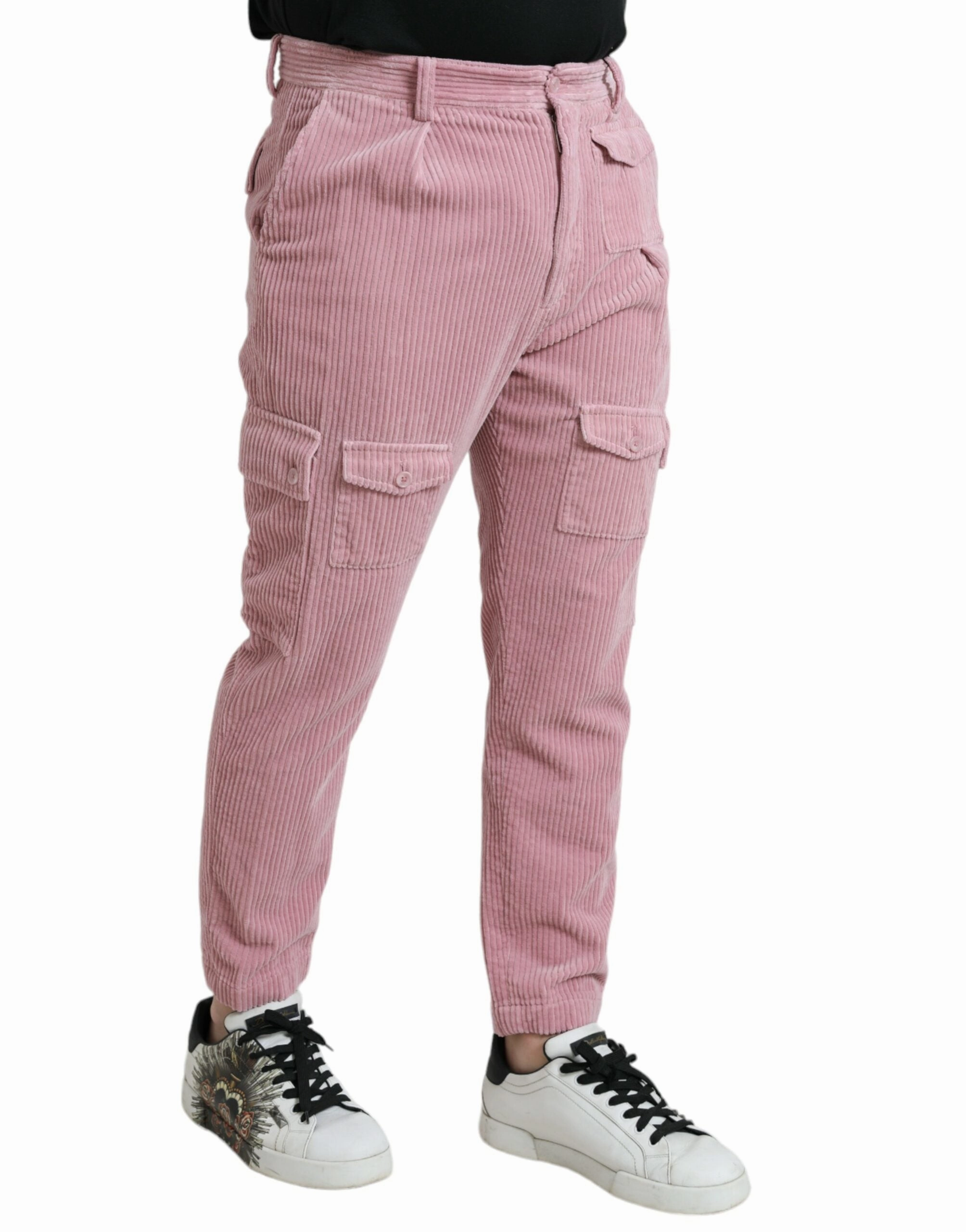 Dolce & Gabbana Corduroy Cotton Stretch Skinny Cargo Men's Jeans