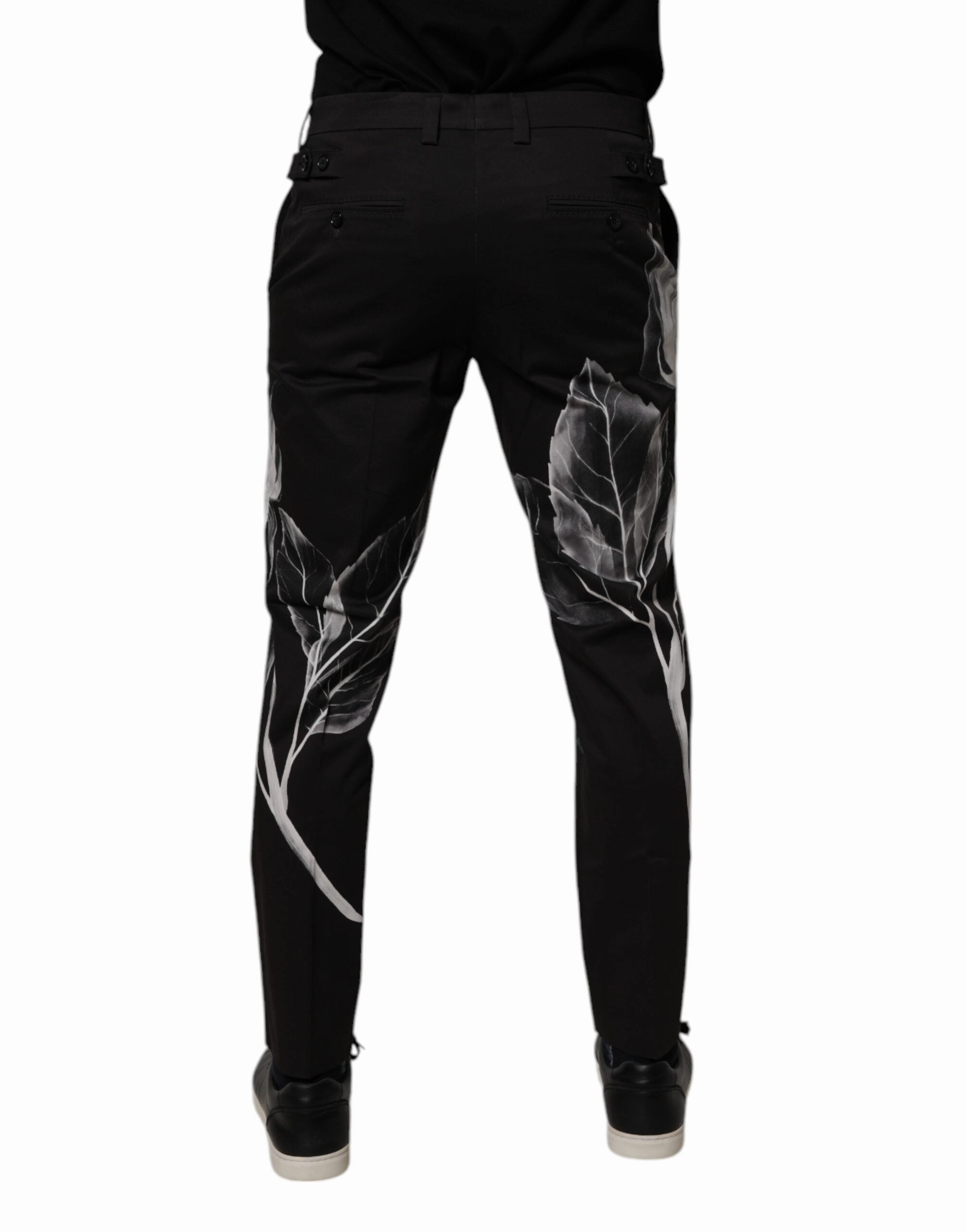 Dolce & Gabbana Cotton Floral Skinny Dress Men's Pants