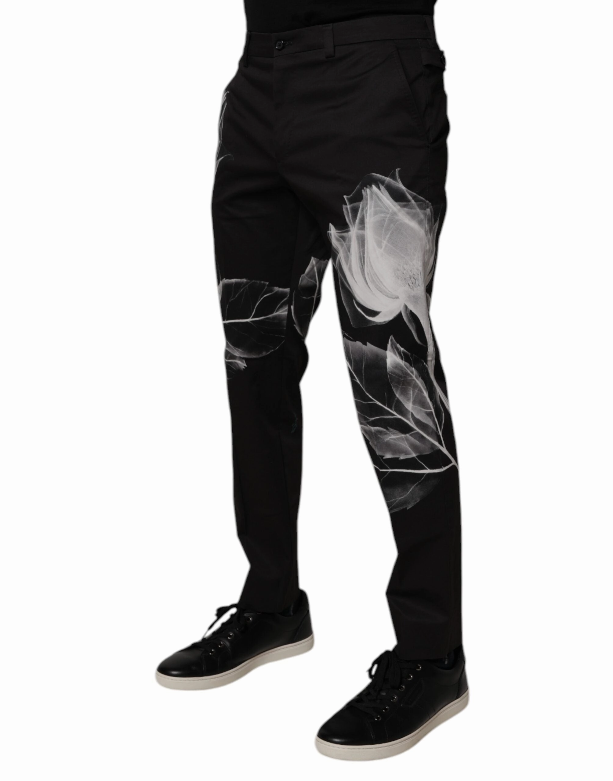 Dolce & Gabbana Cotton Floral Skinny Dress Men's Pants