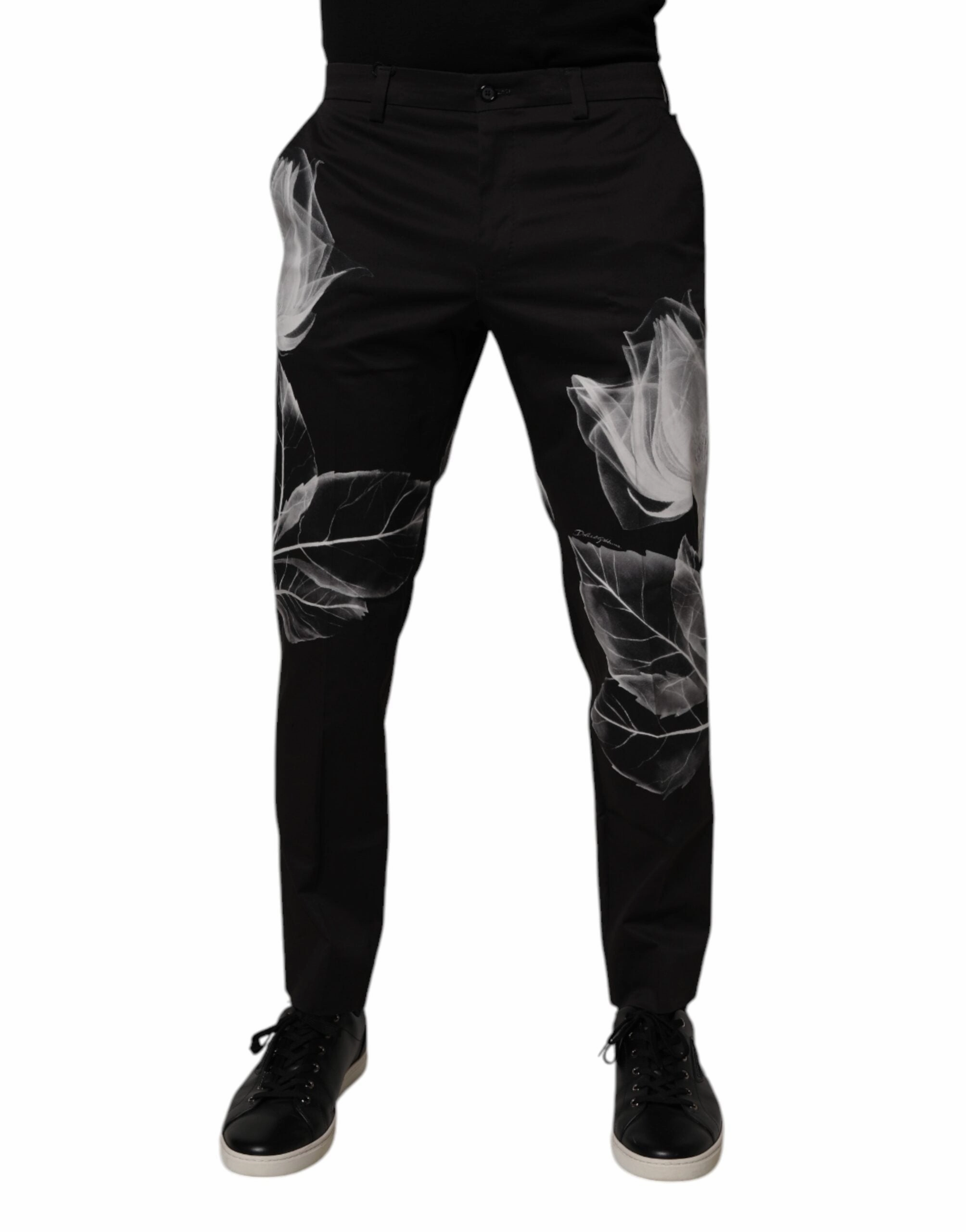 Dolce & Gabbana Cotton Floral Skinny Dress Men's Pants