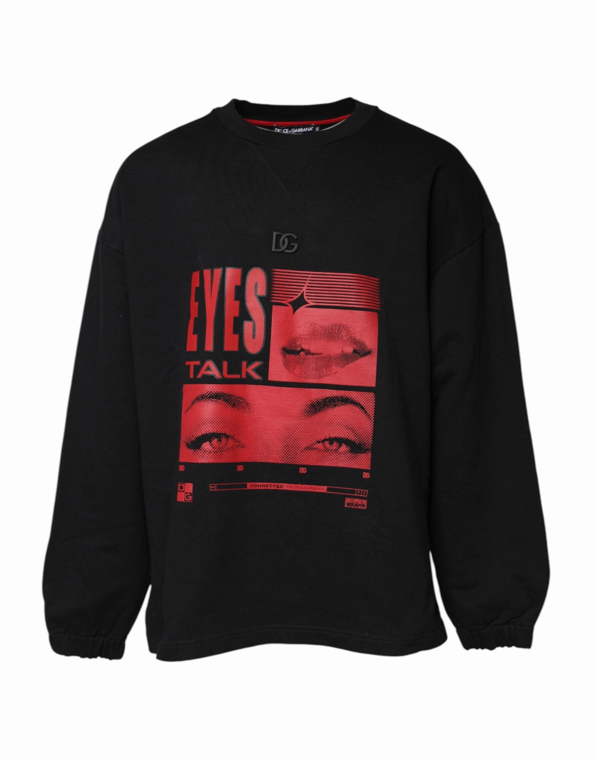 Dolce & Gabbana Cotton Graphic Print Pullover Men's Sweater