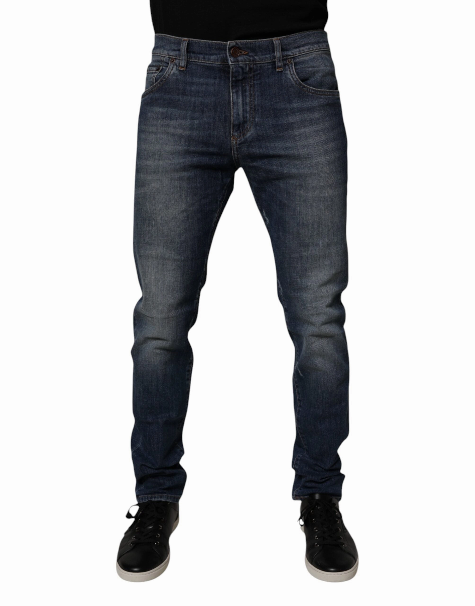 Dolce & Gabbana  Cotton Leather Skinny Men's Jeans