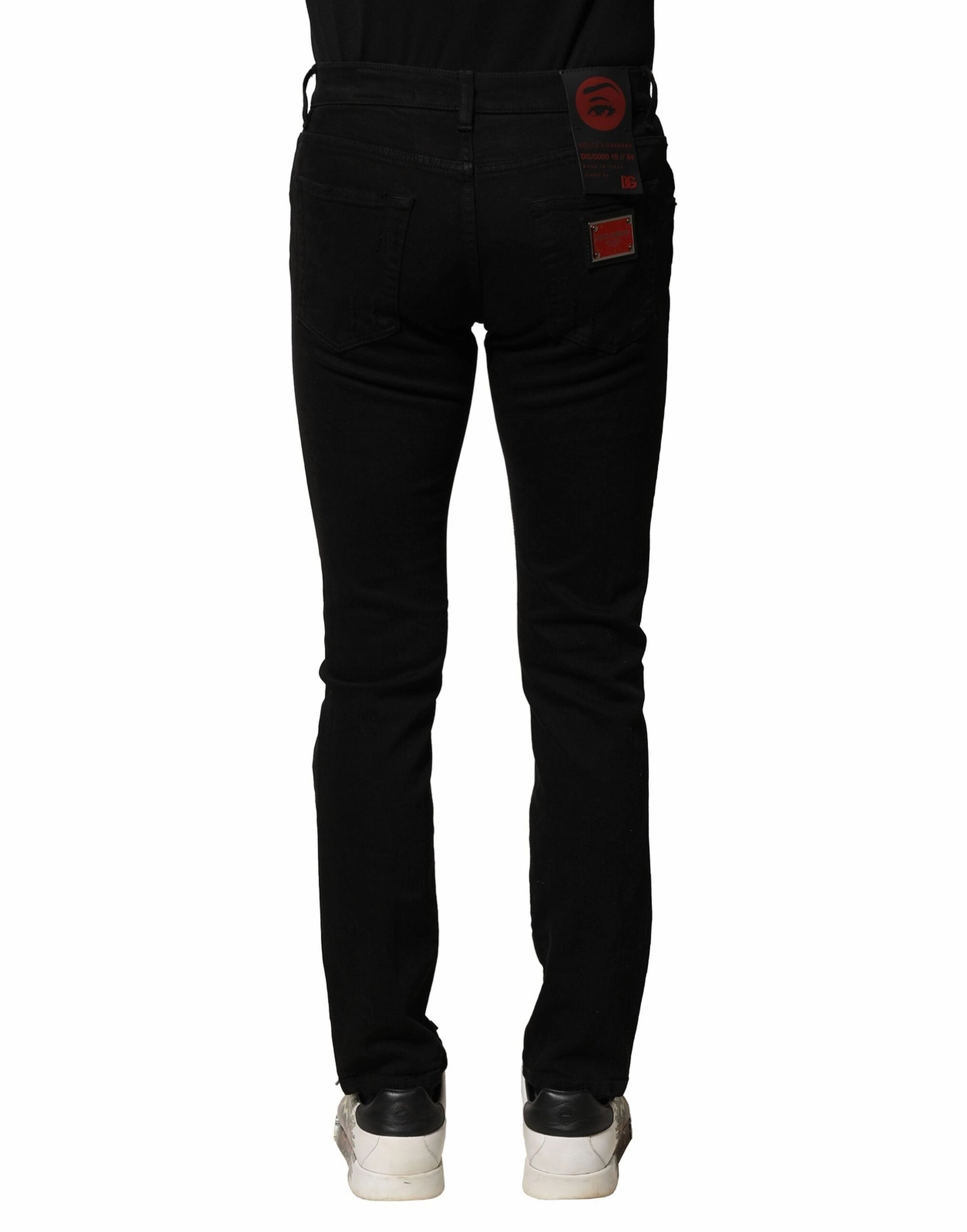 Dolce & Gabbana Cotton Logo Plaque Slim blue Men's Jeans