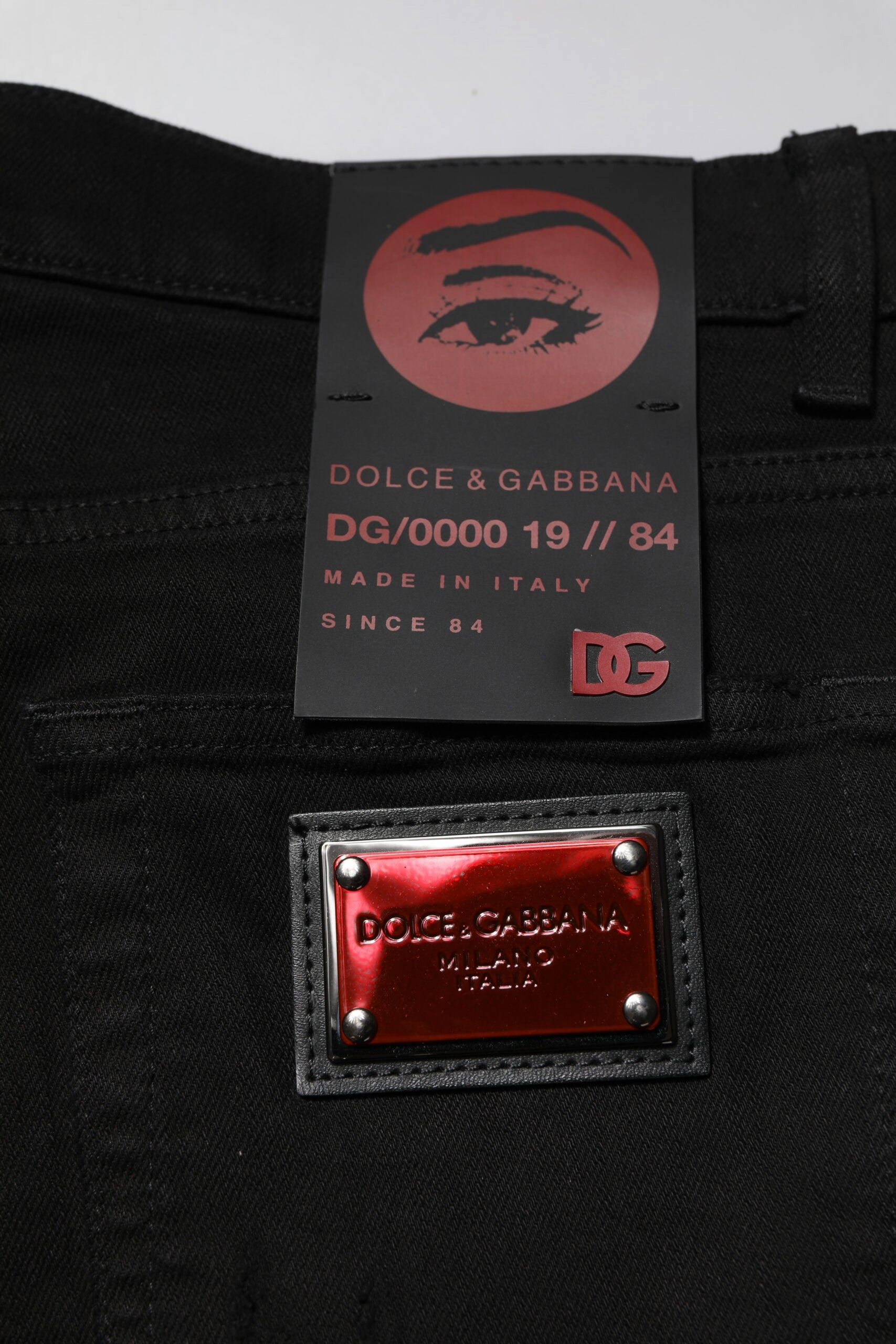 Dolce & Gabbana Cotton Logo Plaque Slim blue Men's Jeans