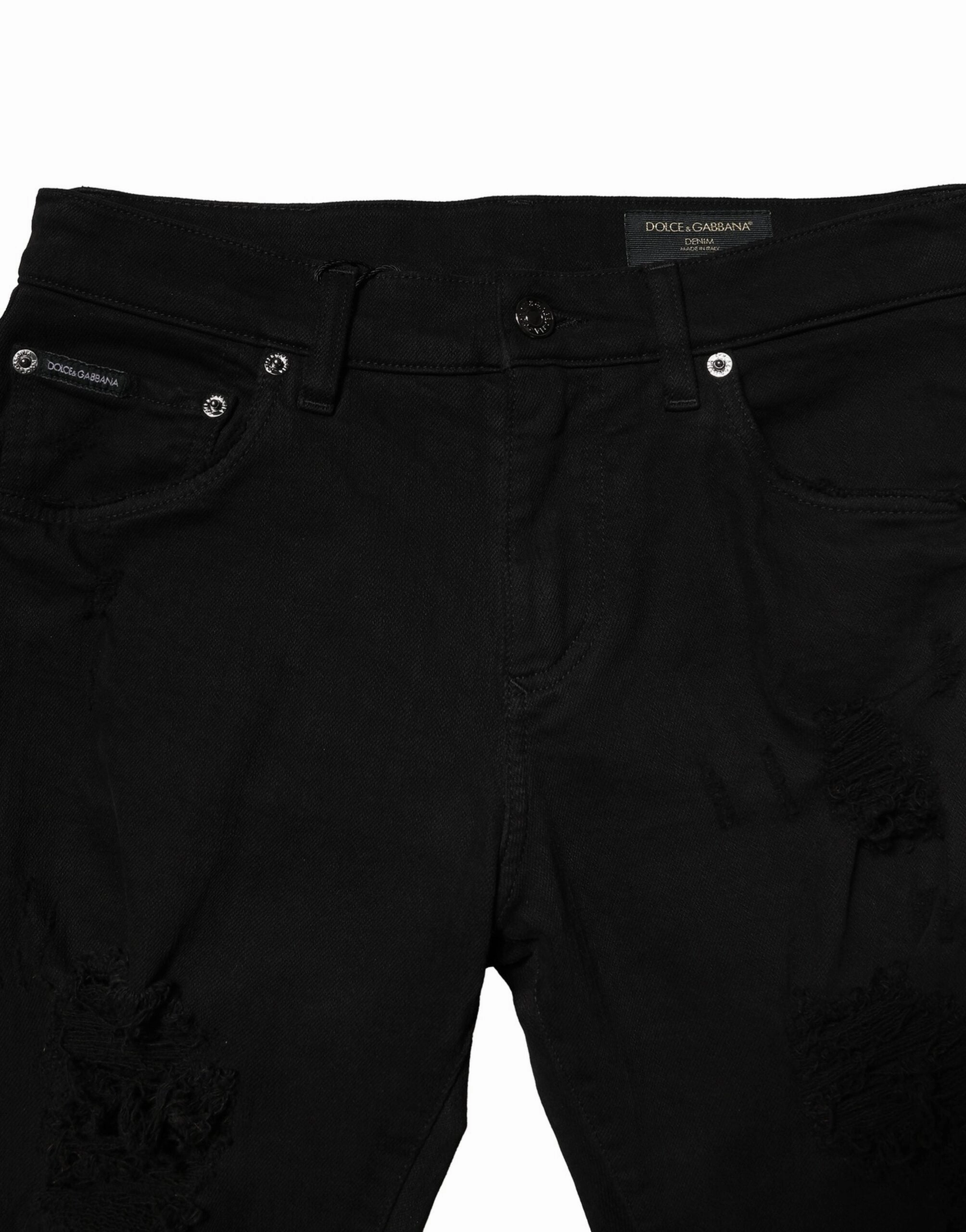 Dolce & Gabbana Cotton Logo Plaque Slim blue Men's Jeans