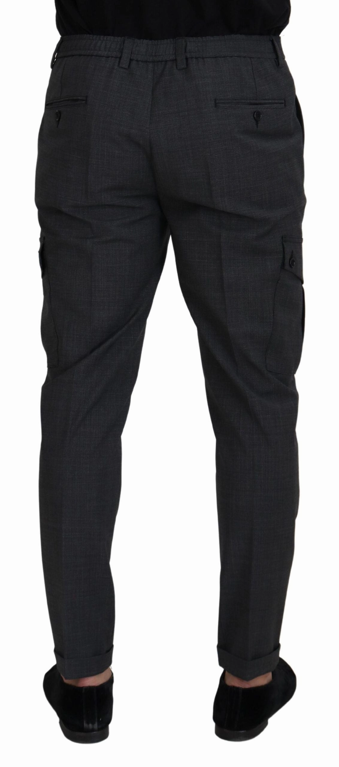 Dolce & Gabbana Elegant Checke Slim Fit Cargo Men's Pants