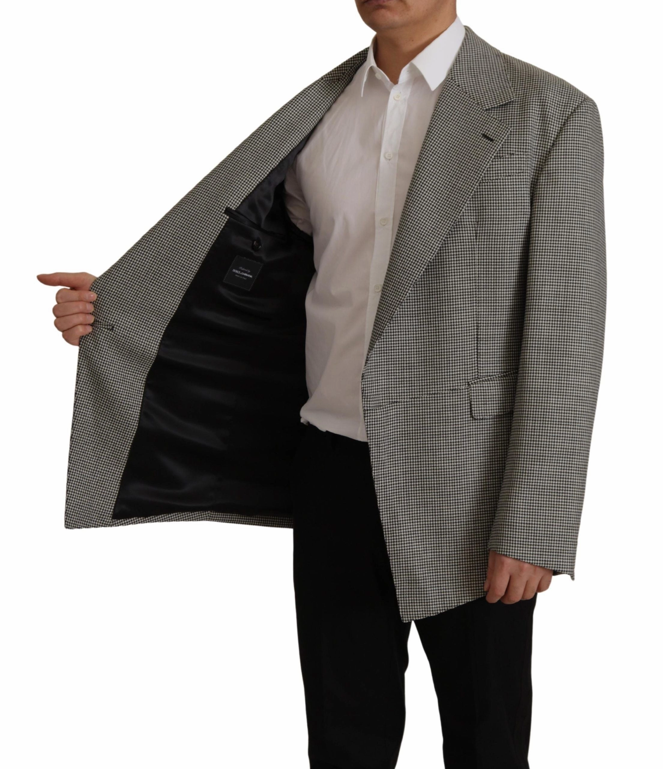 Dolce & Gabbana Elegant Checke Wool Men's Blazer