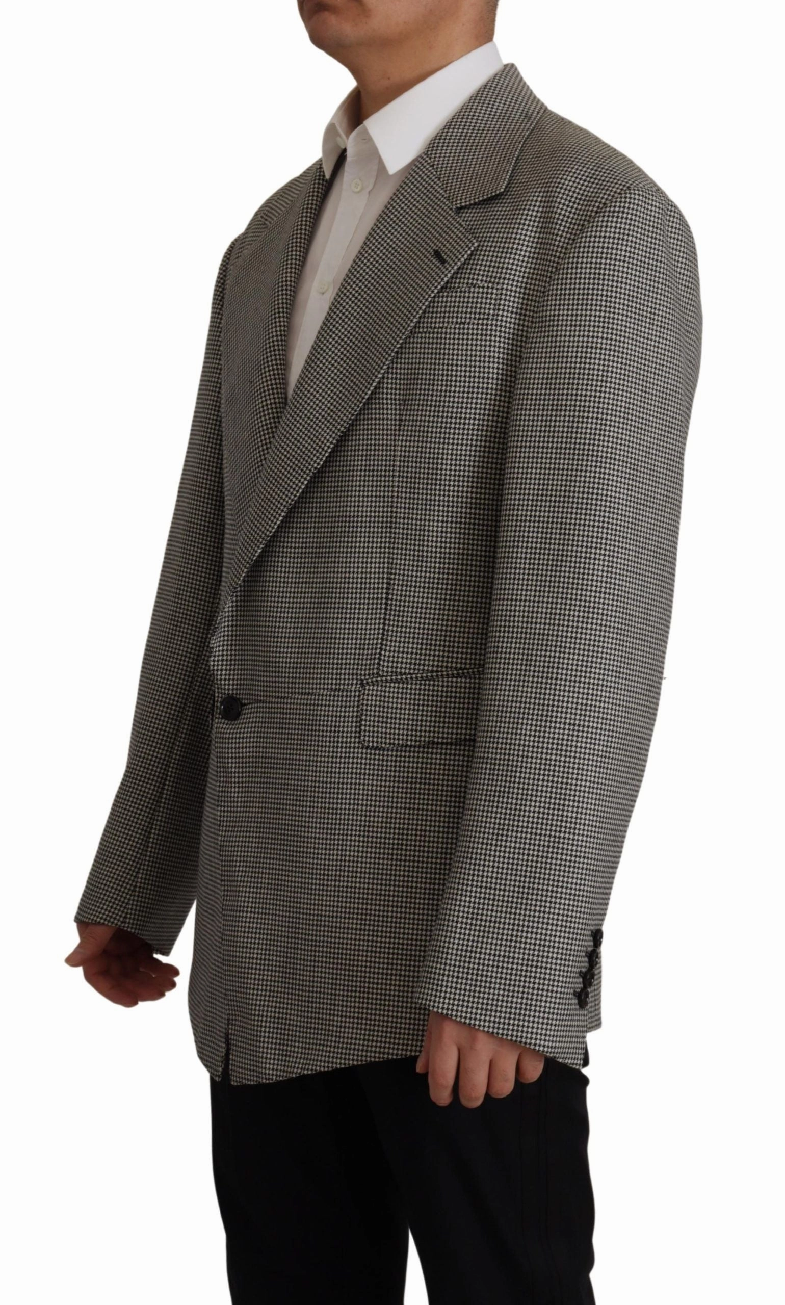 Dolce & Gabbana Elegant Checke Wool Men's Blazer