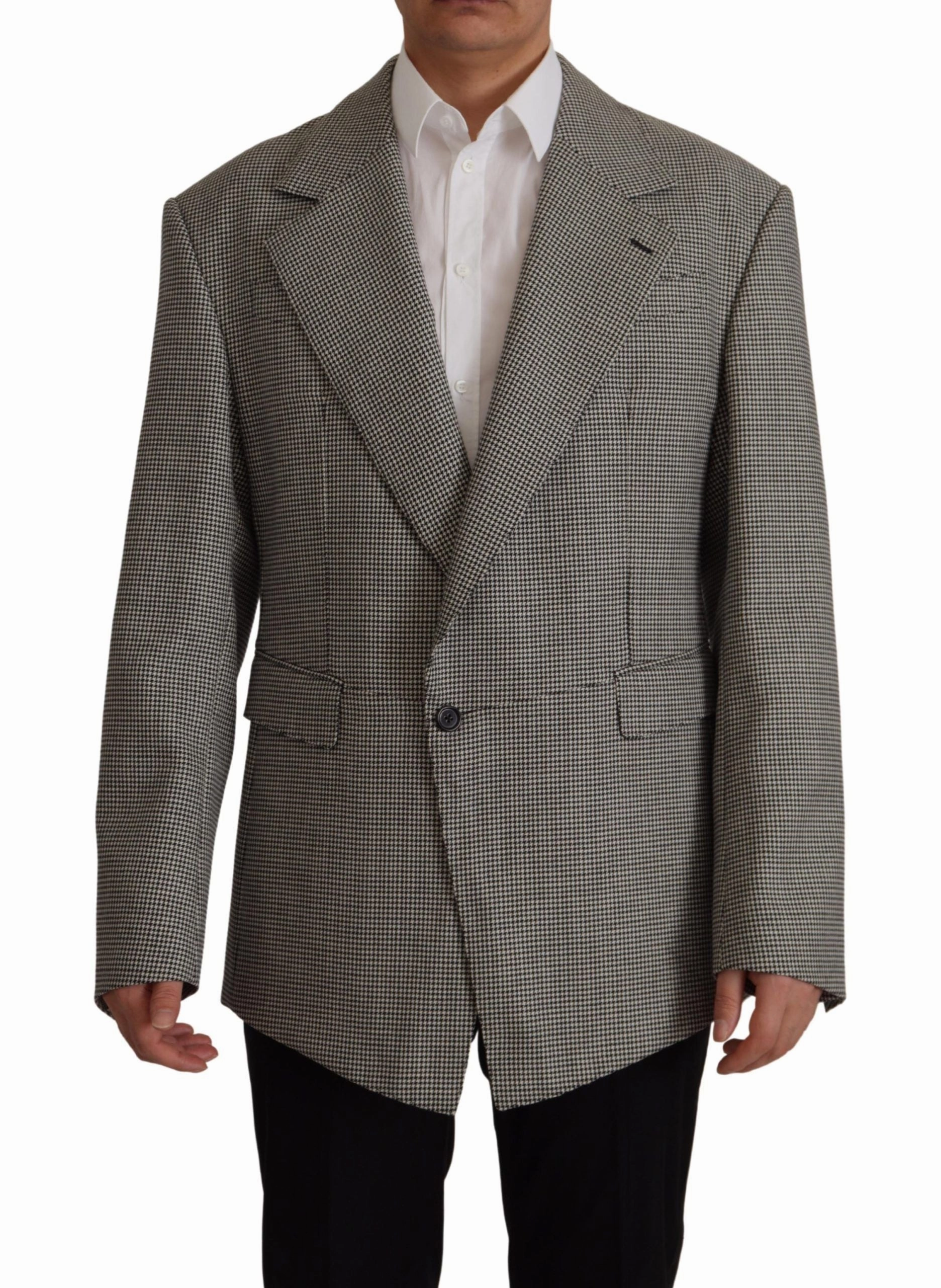 Dolce & Gabbana Elegant Checke Wool Men's Blazer