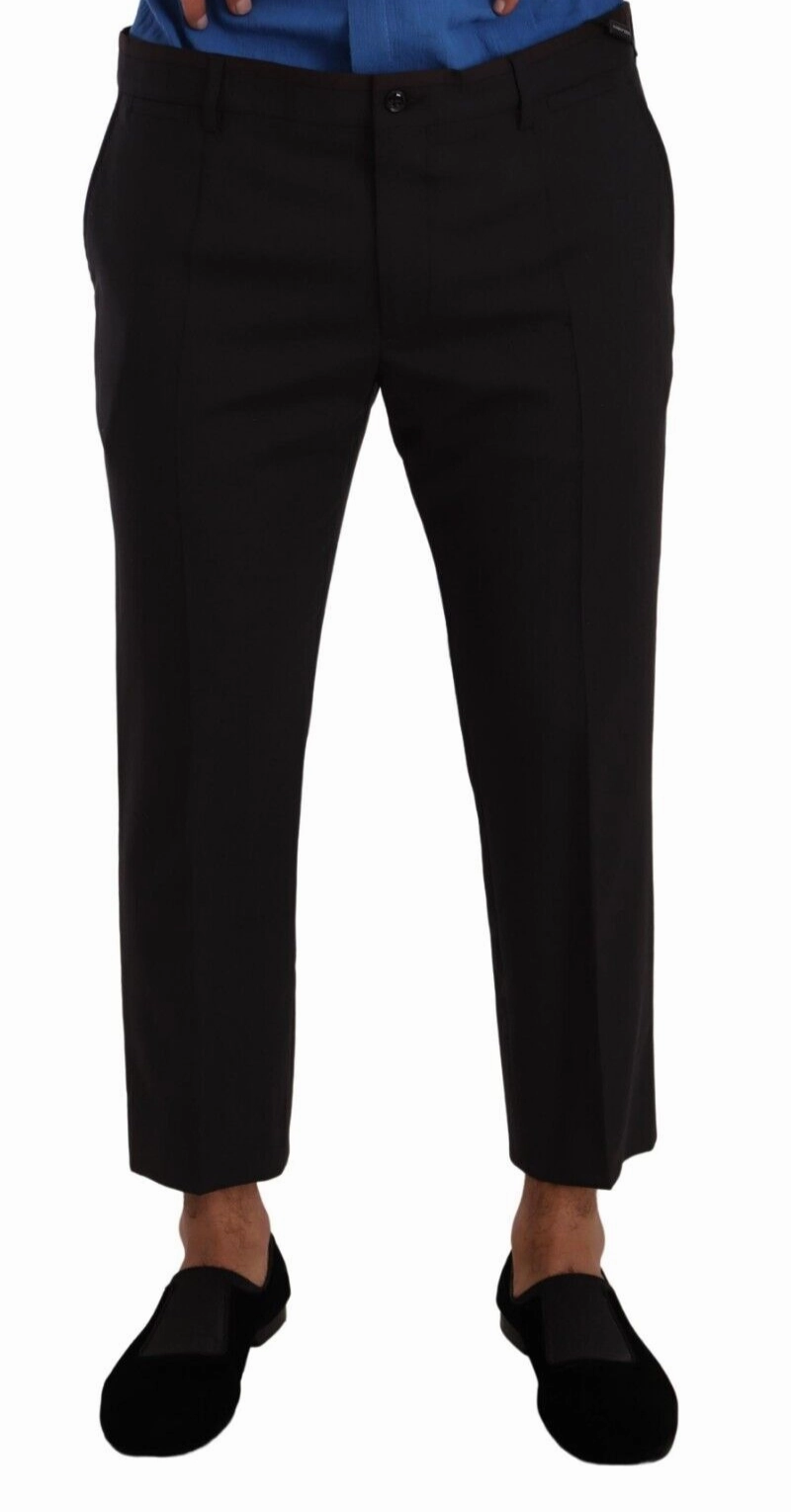 Dolce & Gabbana Elegant Cropped Wool Stretch Men's Pants