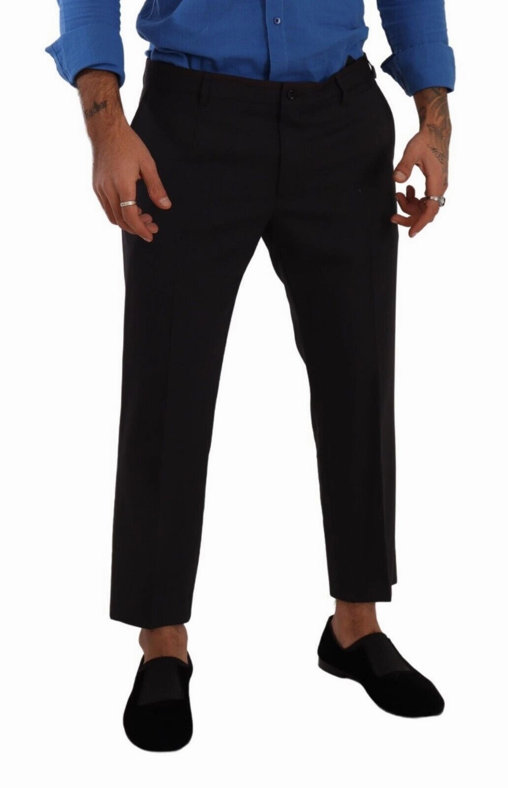 Dolce & Gabbana Elegant Cropped Wool Stretch Men's Pants