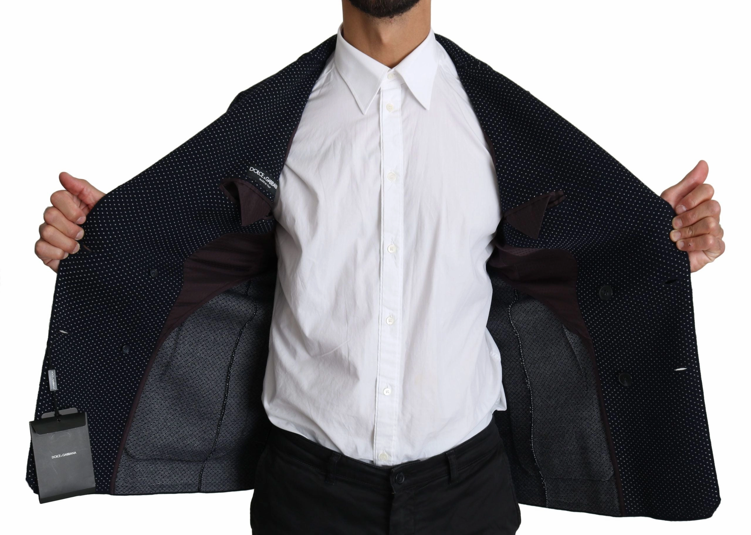 Dolce & Gabbana Elegant  Dotted Slim-Fit Men's Blazer